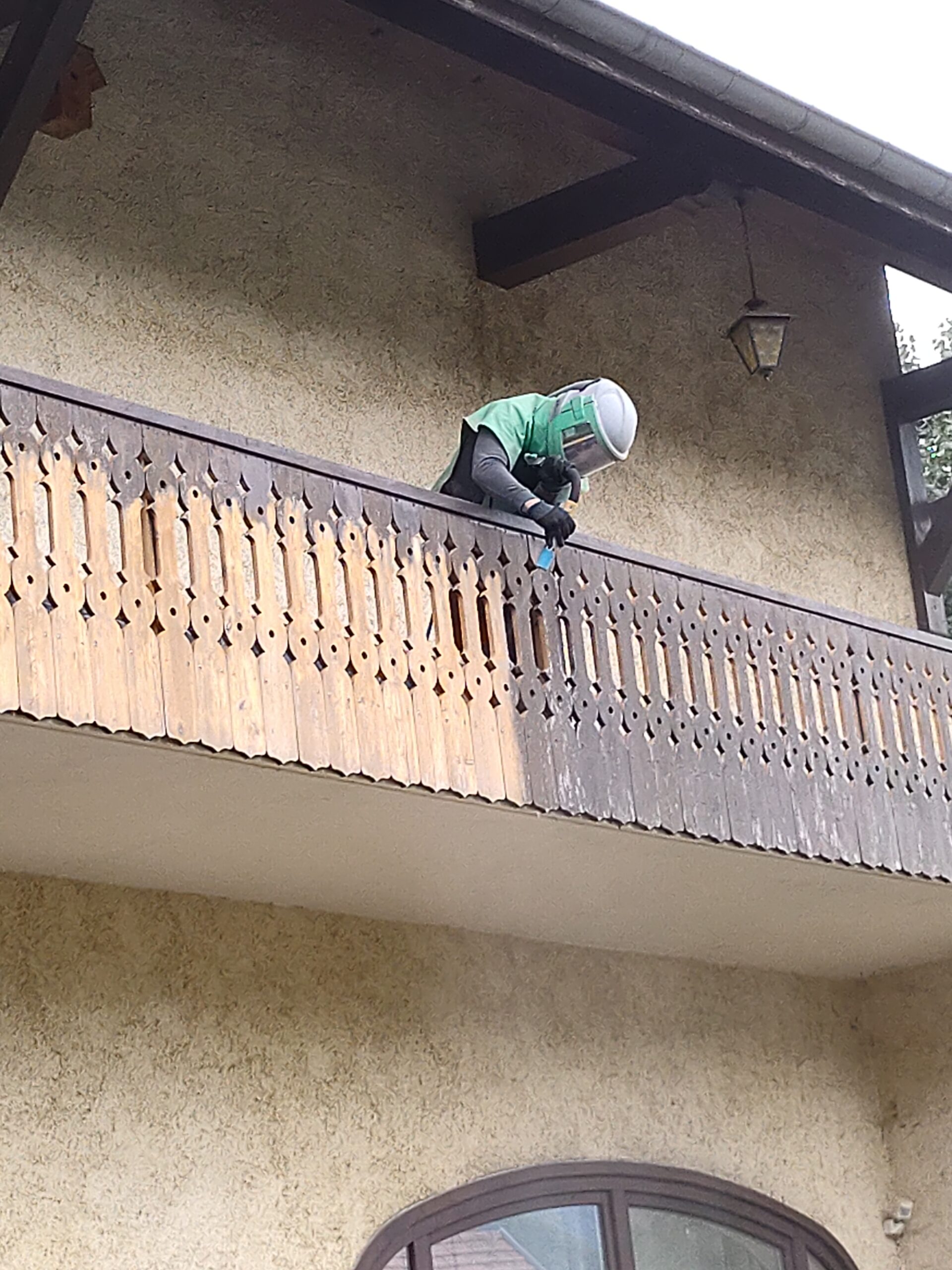 sableur en plein travail