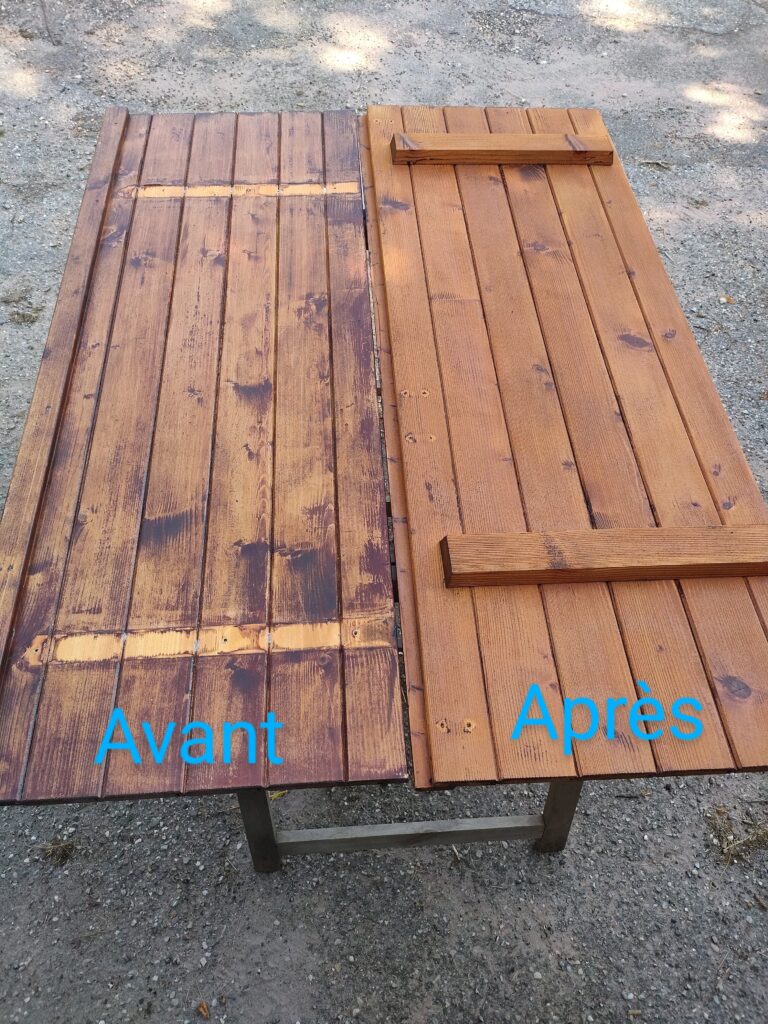 avant apres travaux rénovation volet bois